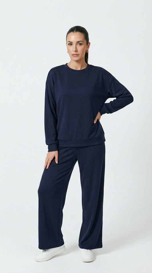 Seemless Two-Piece Pintucked Set